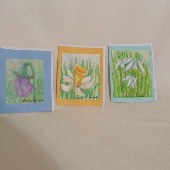 Watercolor Tulip, Daffodil, Snowdrop HAND CRAFTED Cards - Picture 5 of 5